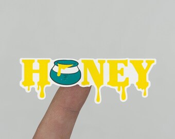 Pooh Bear Hunny Sticker, Winnie the Pooh Stickers, Waterproof Honey