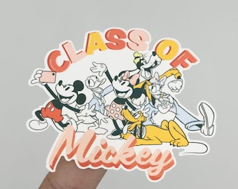 Class of Mickey Disney Sticker, Goofy, Minnie Mouse, Daisy, Donald Duck, Pluto