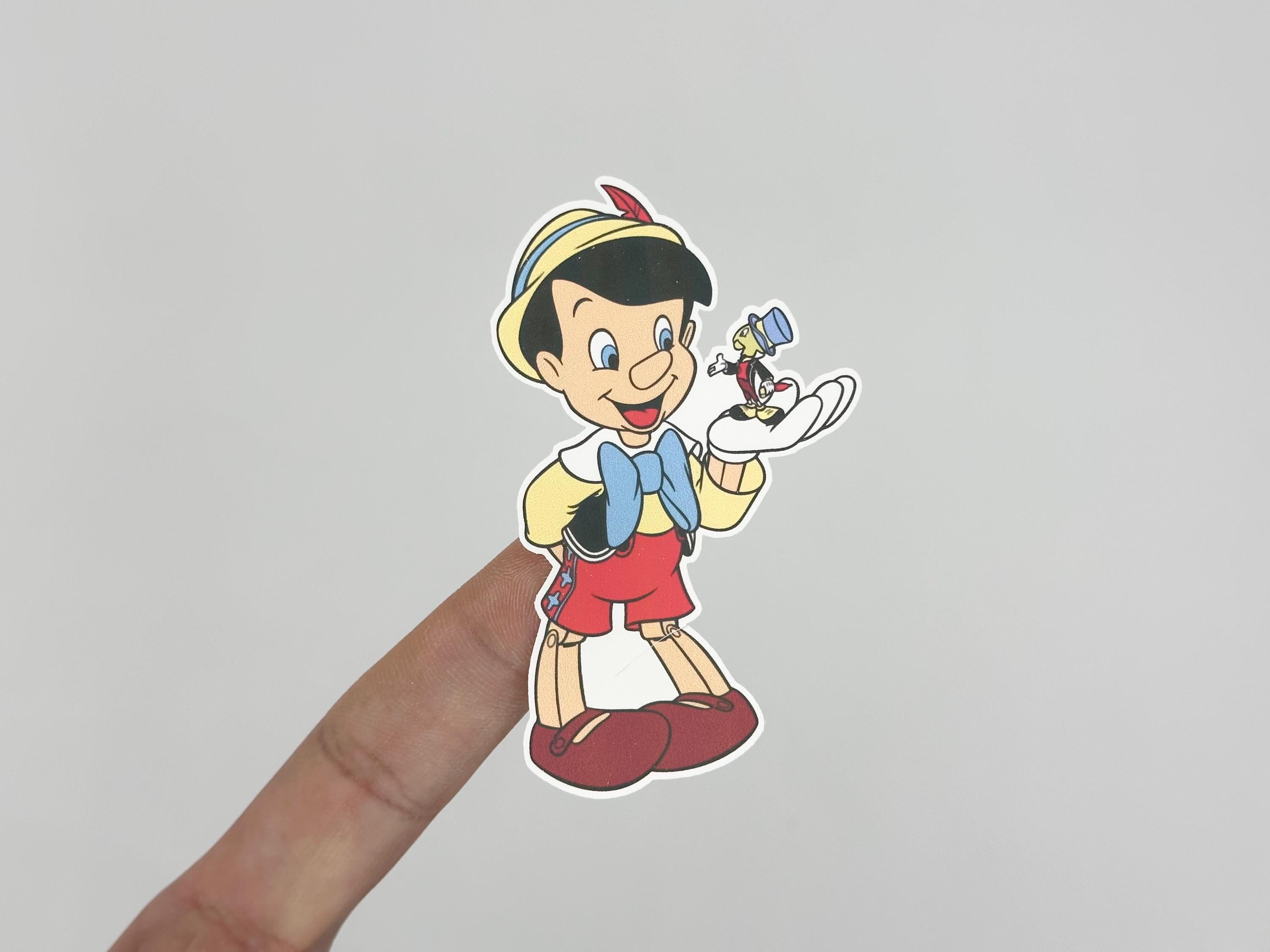 Pinnichio Jr. Sticker Pinocchio Sticker, Pinocchio and Jiminy Cricket Stickers, Disney Puppet ...