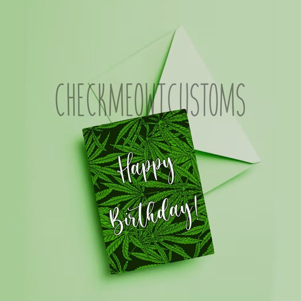 Weed Birthday Card - Etsy