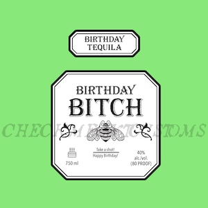Custom Birthday Tequila Bottle Label (Digital), Birthday Gifts, Liquor Label, Tequila Gift, Party Favors,Birthday Bottle, Printable,Download