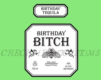 Custom Birthday Tequila Bottle Label (Digital), Birthday Gifts, Liquor Label, Tequila Gift, Party Favors,Birthday Bottle, Printable,Download