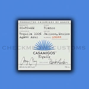 Tequila Etikett Blau, Geburtstagsgeschenke, bedruckbar, Flaschenetikett, Casamigos, Babyparty, Gastgeschenke, digitaler Download, Casamigos Etikett