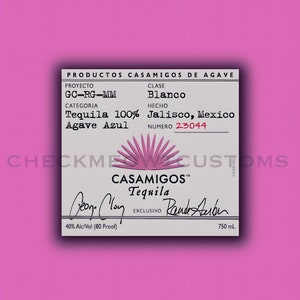 Custom Tequila Pink Label (Digital), Birthday Gifts, Digital Download, Printable, Liquor Label, Pink, Baby Shower, Party Favors,Bottle Label