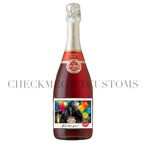 Personalisiertes Foto-Flaschenetikett (digital), druckbare Geschenke, personalisierte Geburtstagsflasche, Geschenke für Trinker, personalisiertes Etikett, Geschenke für Sie
