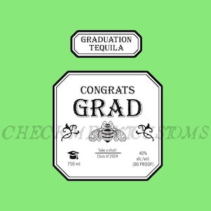 Étiquette de graduation, Étiquette de tequila, Cadeau de graduation, Classe de 2023, Cadeau de tequila, Cadeaux pour les diplômés, Faveurs de fête de remise des diplômes, Étiquette de patron