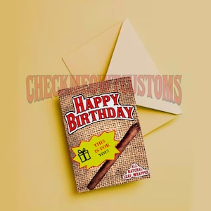 Stoner verjaardagskaart, zoete aromatische, Backwood verjaardagskaart, cadeaus voor rokers, 21e verjaardagskaart, afdrukbare kaart, Happy Birthday, Leaf Wrap