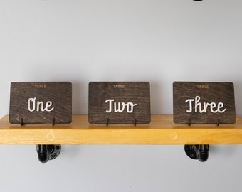 Wooden Table Numbers, Wedding Table Numbers, Free Standing Table Numbers