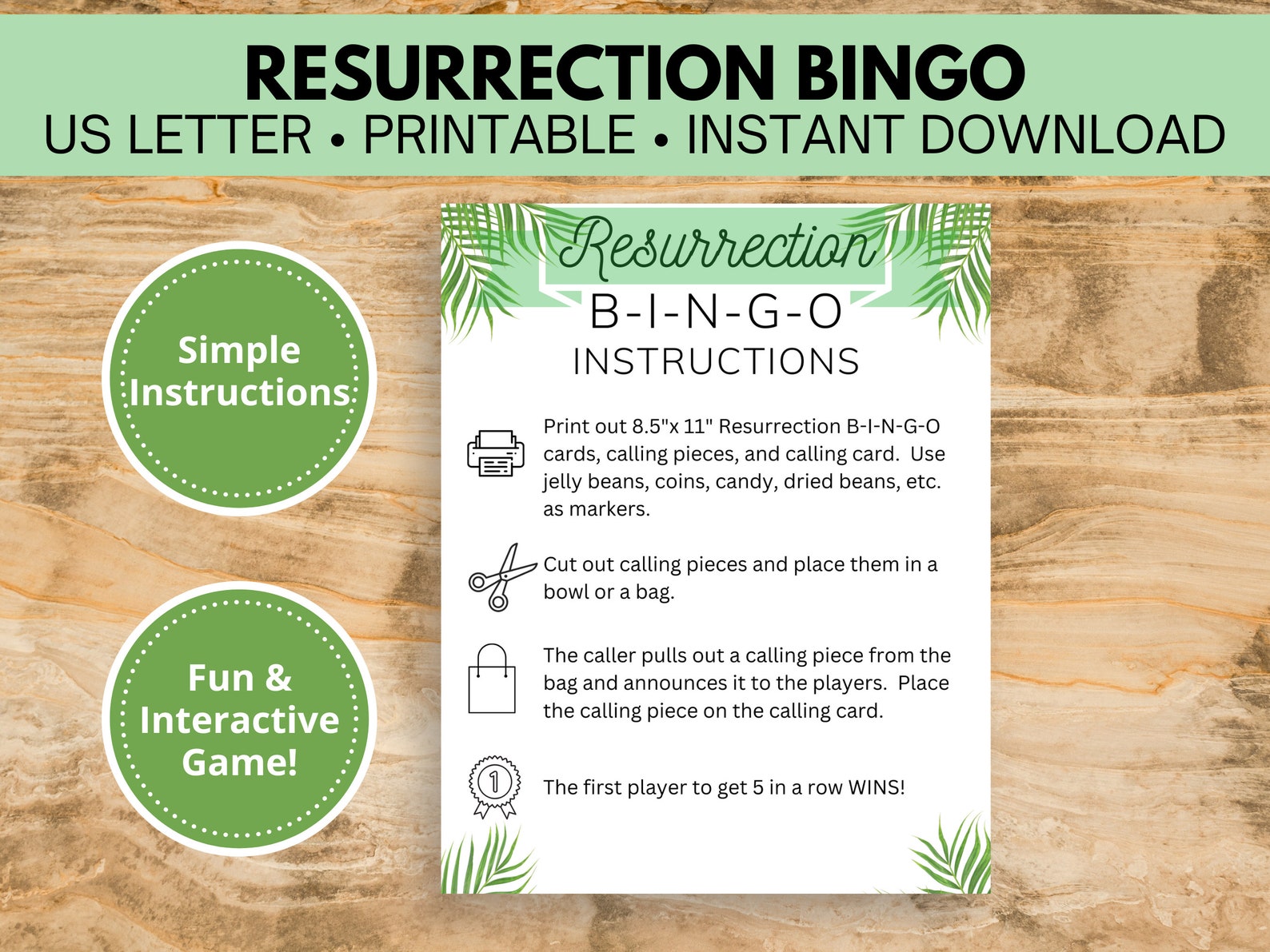 Resurrection BINGO, Easter Activity for Kids, Printable Easter Bingo ...