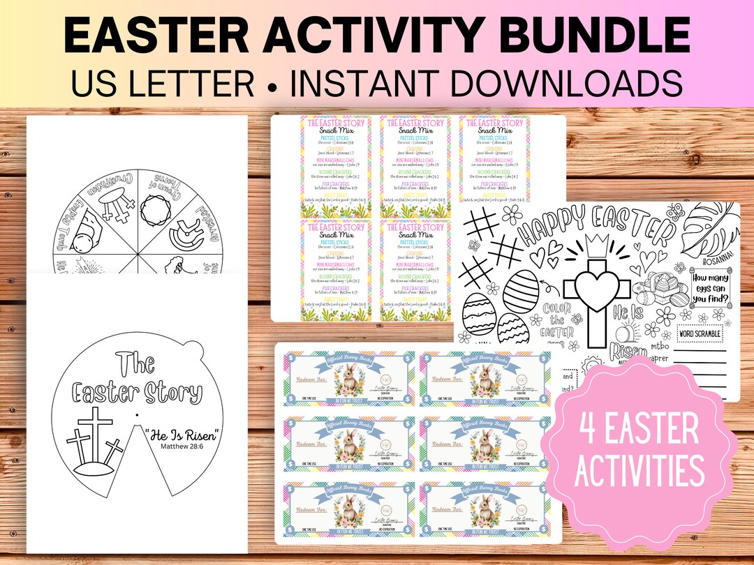 Easter Activity Bundle, Easter Printables for Kids, Easter Sunday ...