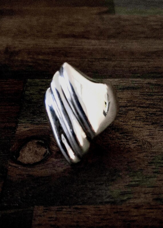 Vintage Taxco Mexico 925 Sterling Silver Heavy Abstract Statement 