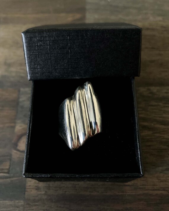 Vintage Taxco Mexico 925 Sterling Silver Heavy Abstract Statement 