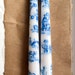 Set of 2 Blue French Toile Taper Candles Handmade Gift, Housewarming Gift, Wedding Gift, Mother ...