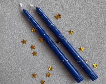 Set of 2 Constellation Hand-Painted Taper Candles