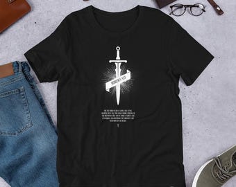 Camiseta unisex de fe, ropa cristiana, Hebreos 4:12