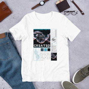 Chemise créée, chemise ADN, chemise Psaumes 139:13-16, chemise chrétienne, chemise scientifique, chemise versets bibliques, chemise écriture sainte, t-shirt unisexe