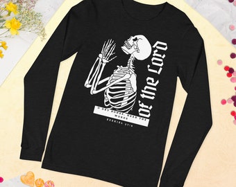 Ezekiel 37:4 Long Sleeved Shirt, Dry Bones Long Sleeved Tee, Bible Verse Long Sleeved Tee, Skeleton Long Sleeved Tee, Unisex Long Sleeve Tee