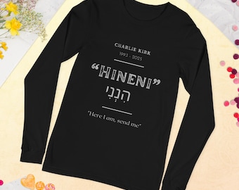 T-shirt à manches longues hébreu hineni, chemise chrétienne conservatrice