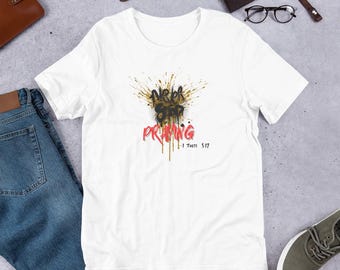 Camiseta "Nunca dejes de orar", camiseta cristiana de oración, camiseta unisex bíblica