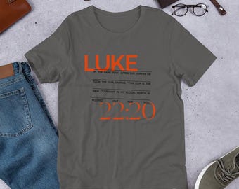 Camiseta unisex con versículo bíblico de Lucas 22:20.