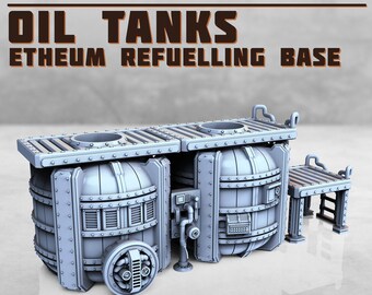 Refueling Base - Oil Tanks and Generator | Print Minis | Wargame terrain