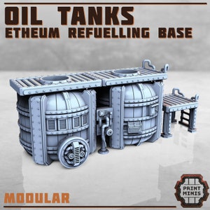 Refueling Base - Oil Tanks and Generator | Print Minis | Wargame terrain