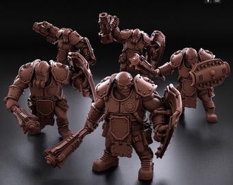 Imperial Force - Abhuman Giants in Heavy Armor | RedMakers | 3x to 5x 32mm scale 3D ABS resin print minis | Height ~47mm - differs with pose