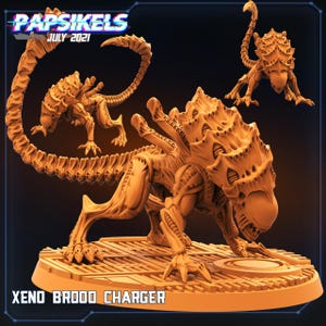 Xenos Brood Charger | Papsikels | 1x 32mm scale 3D ABS resin print | Don&#39;t be in it&#39;s way | Choose no base, custom 60mm or 80mm round base