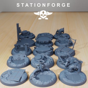 Wasteland Bases (25mm and / or 32mm) | StationForge | 3D ABS resin print miniature bases