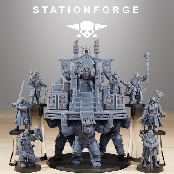 National Guard Royals | StationForge | 12x Characters, 7x Inquisitors (models on sides) *** top left Inq. has 2 poses | 8 Models with bases