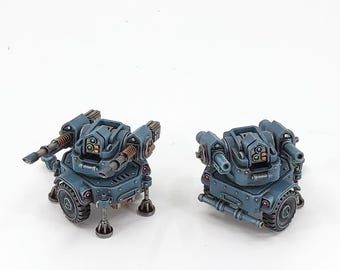 Arachne Sentry Web Platform | Nate Feyma | 6x 32mm scale turrets | 3x Turret,1x Comms,1x Radar,1x Light - on 3x Short and 3x Long trailers