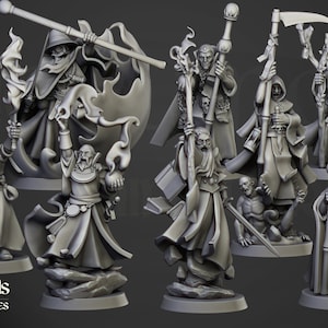 Sunland Empire - Houses of Magic | 8x Wizard minis | Highland Miniatures | 8x 32mm 3D resin printed minis | Choose base option