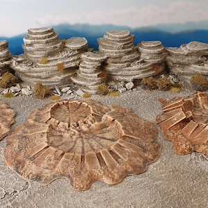 Battlefield Craters | Terrain4Print | 8mm scale 3D Print ABS resin terrain | Choose 6x, 12x or 18x crater terrain pieces