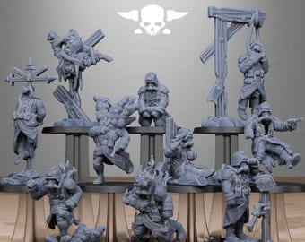 GrimGuard Objective Markers | StationForge | 10x 32mm epic objective markers | Wargame tabletop markers in action e.g. hung, shot, exploded