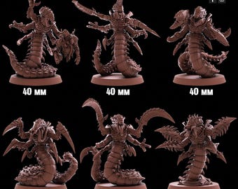 Kill Squad Swarnids | RedMakers | 6x 32mm scale 3D ABS resin print minis | Choose no base, 40mm, 50mm or 60mm round