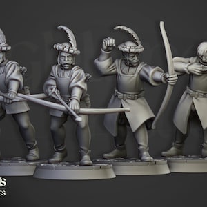 Sunland Empire - 20x Bowmen Militia - no command | Highland Miniatures | 32mm Resin 3D print minis | Choose base option