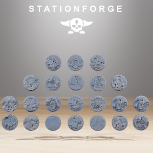 Deserted Bases (20x) | StationForge | 20x 25/32/40mm  round decorative bases