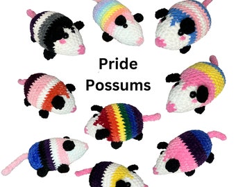 Possum Pride Plushie Handmade Opossum Gay Pride Collection Stuffed Animal