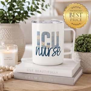 Caneca térmica de aço inoxidável para enfermeiras, à prova de derramamento, com controle de temperatura de parede dupla, durável e elegante.