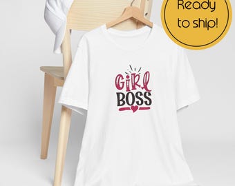Girl Boss Tee | Feminine Empowerment Shirt | Entrepreneur Business Mom | Appreciation Gift for Wife | Stay at Home Mama