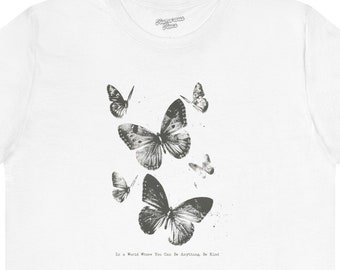 In a World Where You Can Be Anything, Be Kind  03018 | positive vibes shirt,autism awareness tee,acceptance support tshirt,butterfly tshirt