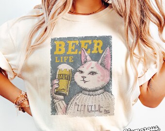 Comfort Colors® BEER LIFE 02047 | funny cat shirt,beer,irish,workout,alcoholic,drinking party ,gym,vacation,gift,tee,