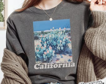 Comfort Colors® California 02005 | west cost tee,cali girl shirt,trendy shirt,state t-shirt,golden state tshirt,dessert,cactus,flower,plant
