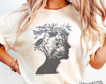 Comfort Colors® beautiful mind 02011 | graphic tee,poetic shirt,positive t-shirt,autism awareness tshirt,face,butterfly,gift,meditation