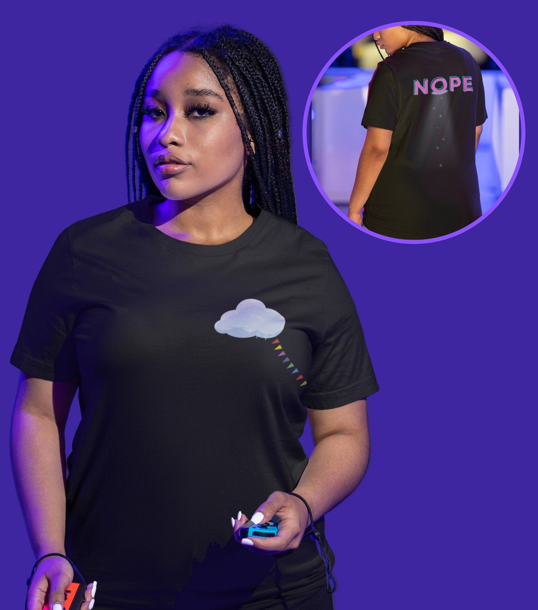 Nope Movie Fan Art Unique Graphic Cloud With Streamer UFO Beam Etsy