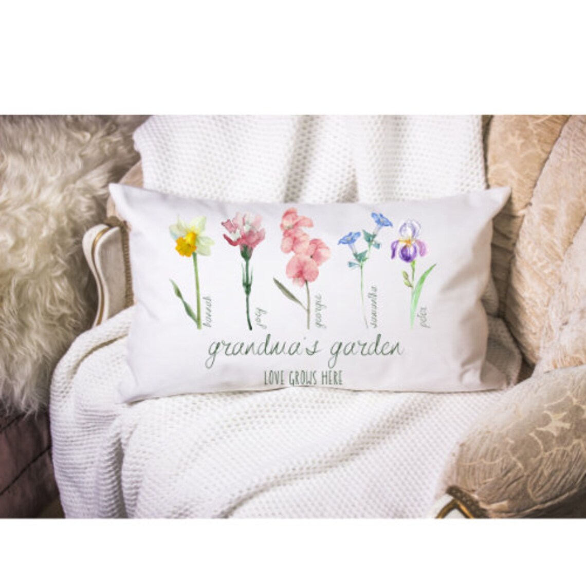 Custom Grandma Pillow, Personalized Grandchildren Pillow, Custom Mother