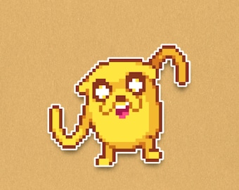Jake the Dog Premium Sticker - Adventure Time Pixel Art Sticker