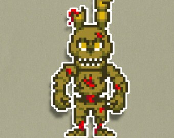 Springtrap Premium Sticker - FNAF Pixel Art Sticker