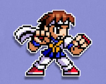 Sakura Premium Sticker - Street Fighter 6 Pixel Art Sticker