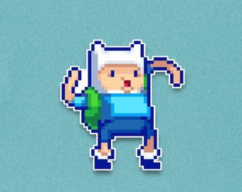 Finn the Human Premium Sticker - Adventure Time Pixel Art Sticker